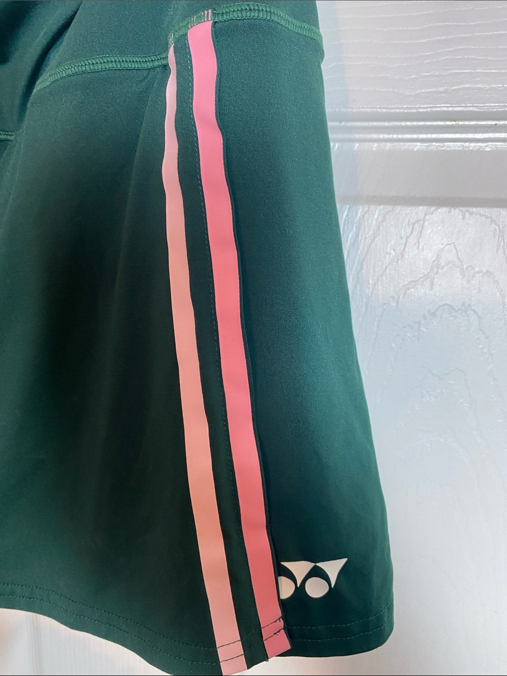 Yonex Women's Dark Green Athletic Skort with Pink Stripe Size Large Golf Tennis - Picture 4 of 11